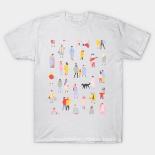 Crowd of people winter T-Shirt